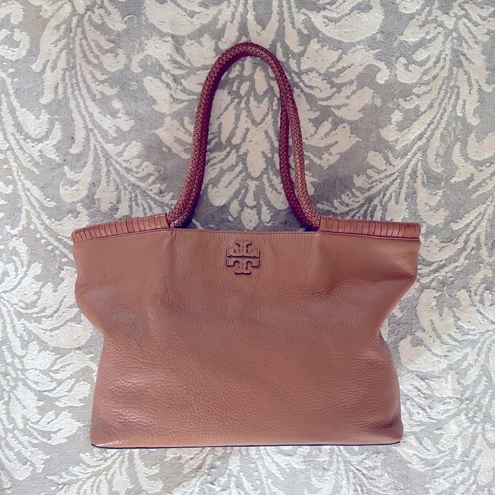 OFFERS WELCOME! Tory Burch Pebbled Leather Taylor Tote Maple/Brown Color